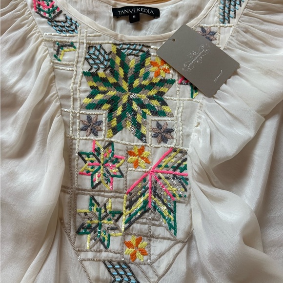 Anthropologie Embroidered White Blouse •NWT• - Picture 3 of 7
